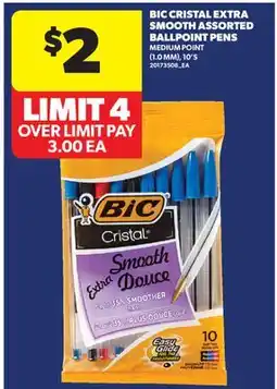Real Canadian Superstore BIC CRISTAL EXTRA SMOOTH ASSORTED BALLPOINT PENS, 10'S offer