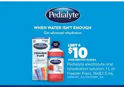 Real Canadian Superstore PEDIALYTE ELECTROLYTE ORAL REHYDRATION SOLUTION, 1 L OR FREEZER POPS offer