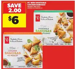 Real Canadian Superstore PC MINI VEGETABLE CHICKEN SAMOSAS, 288/345 G offer