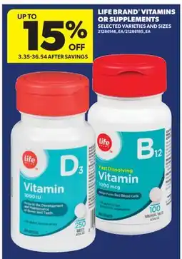 Real Canadian Superstore LIFE BRAND VITAMINS OR SUPPLEMENTS offer