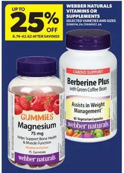 Real Canadian Superstore WEBBER NATURALS VITAMINS OR SUPPLEMENTS offer