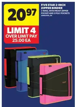 Real Canadian Superstore FIVE STAR 2-INCH ZIPPER BINDER offer