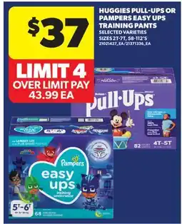 Real Canadian Superstore HUGGIES PULL-UPS OR PAMPERS EASY UPS TRAINING PANTS, 58-112 S offer