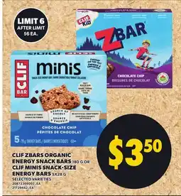 Independent Grocer CLIF ZBARS ORGANIC ENERGY SNACK BARS, 180G OF CLIF MINIS SNACK-SIZE ENERGY BARS offer