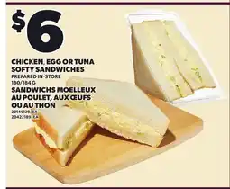 Independent Grocer CHICKEN, EGG OR TUNA SOFTY SANDWICHES, 180/184 G offer