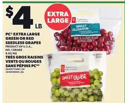 Independent Grocer PC EXTRA LARGE GREEN OR RED SEEDLESS GRAPES offer