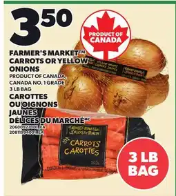 Independent Grocer FARMER'S MARKET CARROTS OR YELLOW ONIONS, 3 LB BAG offer