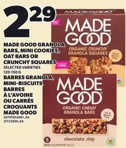 Independent Grocer MADE GOOD GRANOLA BARS, MINI COOKIES, OAT BARS OR CRUNCHY SQUARES offer