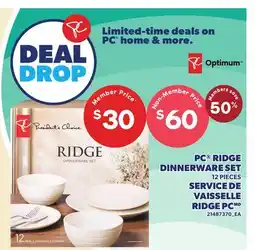 Independent Grocer PC RIDGE DINNERWARE SET, 12 PIECES offer