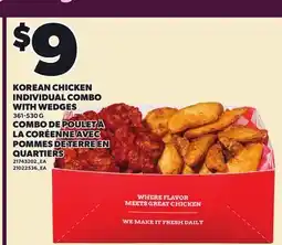 Independent Grocer KOREAN CHICKEN INDIVIDUAL COMBO WITH WEDGES offer