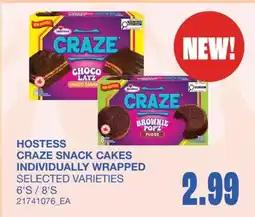 Wholesale Club CRAZE SNACK CAKES INDIVIDUALLY WRAPPED, 6'S / 8'S offer