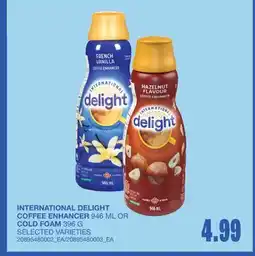 Wholesale Club INTERNATIONAL DELIGHT COFFEE ENHANCER, 946 ML OR COLD FOAM, 396 G offer