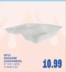 Wholesale Club IECO BAGASSE CONTAINERS, 6 X 9, 50'S offer