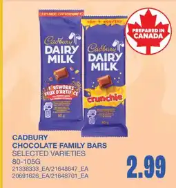 Wholesale Club CADBURY CHOCOLATE FAMILY BARS offer