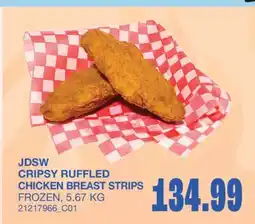 Wholesale Club CRISPY RUFFLED CHICKEN BREAST STRIPS offer