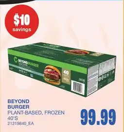 Wholesale Club BEYOND BURGER PLANT-BASED, 40'S offer