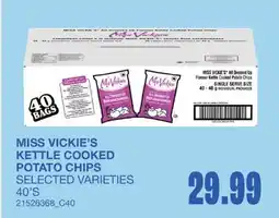 Wholesale Club KETTLE COOKED POTATO CHIPS, 40'S offer