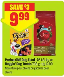 FreshCo Purina ONE Dog Food 1.72-1.81 kg or Beggin' Dog Treats 708 g offer
