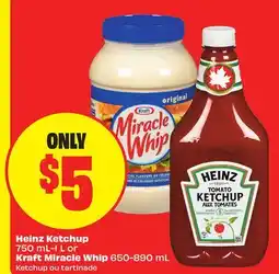 FreshCo Heinz Ketchup 750 mL - L or Kraft Miracle Whip offer