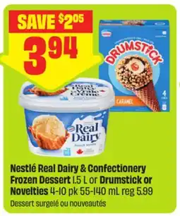 FreshCo Nestlé Real Dairy & Confectionery Frozen Dessert 1.5 L or Drumstick or Novelties 4-10 pk 55-140 mL offer
