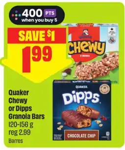 FreshCo Quaker Chewy Or Dipps Granola Bars offer