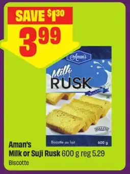FreshCo Aman's Milk or Suji Rusk offer
