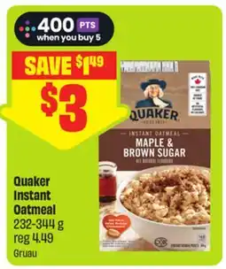FreshCo Quaker Instant Oatmeal offer