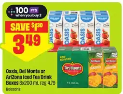 FreshCo Oasis, Del Monte or AriZona Iced Tea Drink Boxes offer