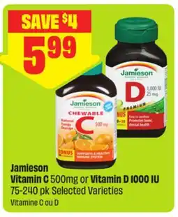 FreshCo Jamieson Vitamin C 500mg or Vitamin D 1000 IU 75-240 pk Selected Varieties offer