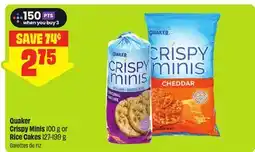 FreshCo Quaker Crispy Minis 100 g or Rice Cakes offer