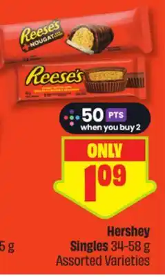 FreshCo Hershey Singles 34-58 g Assorted Varieties offer
