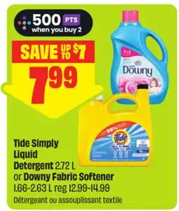 FreshCo Tide Simply Liquid Detergent 2.72 L or Downy Fabric Softener offer