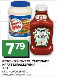 L'Intermarché KETCHUP HEINZ OU OU TARTINADE KRAFT MIRACLE WHIP, 1,5 L | KETCHUP OR SPREAD offer