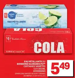 L'Intermarché EAU PÉTILLANTE OU BOISSONS GAZEUSES PC, 12 X 355 ML | SPARKLING WATER OR SOFT DRINKS offer