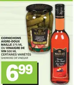 L'Intermarché CORNICHONS AIGRE-DOUX MAILLE, 375 ML OU VINAIGRE DE VIN, 500 ML | GHERKINS OR VINEGAR offer