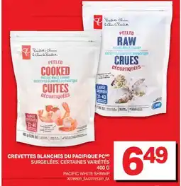 L'Intermarché CREVETTES BLANCHES DU PACIFIQUE SURGELÉES, CERTAINES VARIÉTÉS, 400 G | PACIFIC WHITE SHRIMP offer
