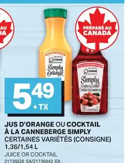 L'Intermarché JUS D'ORANGE OUOU COCKTAIL À LA CANNEBERGE, 1,36/1 offer