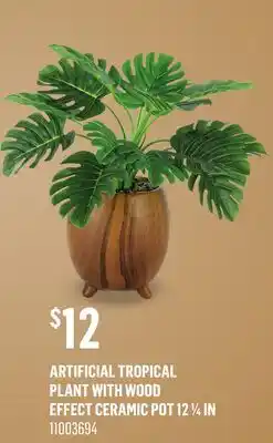 Canac Artificial Tropical Plant with Wood Effect Ceramic Pot offer