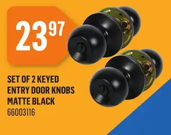 Canac Set of 2 Keyed Entry Door Knobs Matte Black offer