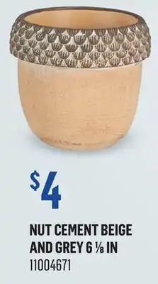 Canac Nut Cement Pot Cover Beige and Grey 61/8in offer