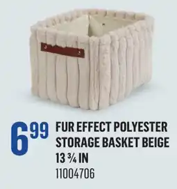 Canac Fur Effect Polyester Storage Basket Beige 133/4in offer
