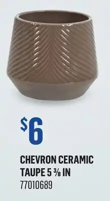 Canac Chevron Ceramic Pot Cover Taupe 53/8in offer