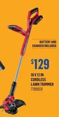 Canac 18V 12in Cordless Lawn Trimmer offer