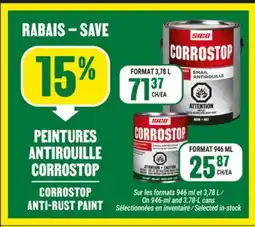 BMR 15% de rabais sur les peintures antirouille Corrostop offer
