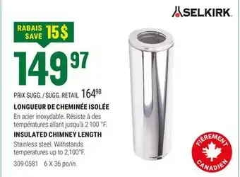BMR LONGUEUR DE CHEMINÉE ISOLÉE offer