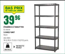 BMR ÉTAGÈRE À 5 TABLETTES offer