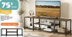 Rossy Wooden TV stand with steel mesh shelf offer