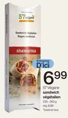 Avril 57 Végane sandwich végétalien offer