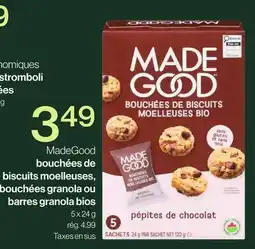 Avril MadeGood bouchées de biscuits moelleuses, bouchées granola ou barres granola bios offer