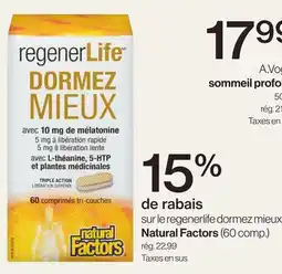 Avril le regenerlife dormezmieux NaturalFactors offer